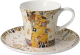 Чашка с блюдцем Goebel Artis Orbis/Gustav Klimt Свершение / 67-014-02-1 (белый) - 