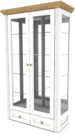 Шкаф с витриной WellMaker Патриция Скандия ШВ1-100 (альпийский/дуб артизан) - 
