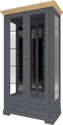 Шкаф с витриной WellMaker Патриция Скандия ШВ1-100 (графит/дуб артизан)