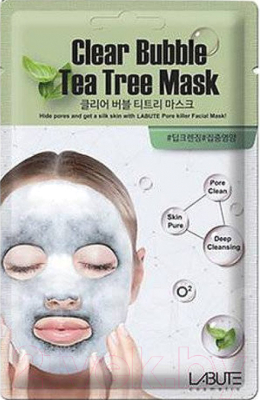 Маска для лица тканевая Labute Clear Bubble Tea Tree Mask (23мл)