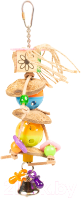 Игрушка для птиц Duvo Plus Подвеска кокос и шары с колокольчиком / 11152/DV