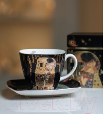 Чашка с блюдцем Goebel Artis Orbis/Gustav Klimt Поцелуй / 66-884-21-4