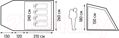 Изображение товара Палатка Outventure Camper 4 Basic v2 / S18EOUOT016-T1 (бежевый)