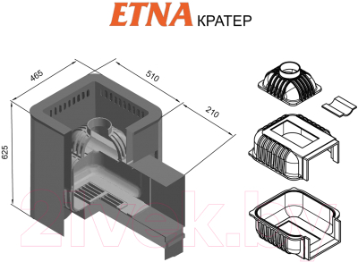 Печь-каменка Этна Кратер 18 (Панорама)