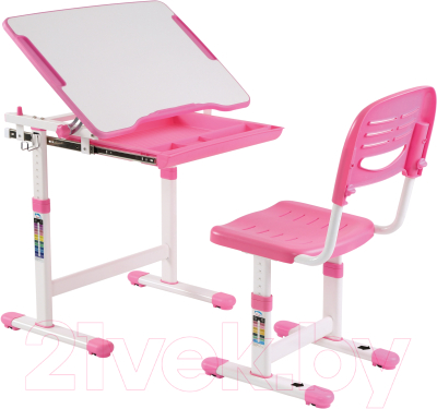 Парта+стул Растущая мебель Smart Elfin B201 (розовый)