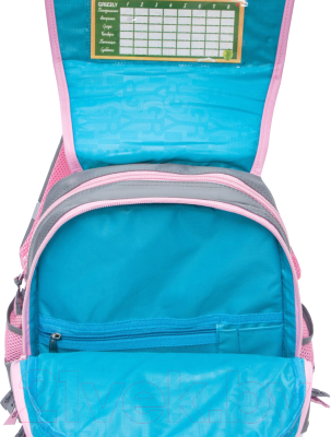 Школьный рюкзак Grizzly RA-877-1 (серый/розовый)