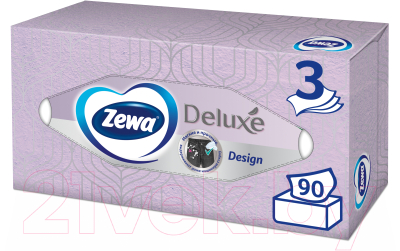 Бумажные салфетки Zewa Deluxe Design 3-х слойные (90шт)