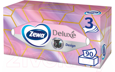 Бумажные салфетки Zewa Deluxe Design 3-х слойные (90шт)