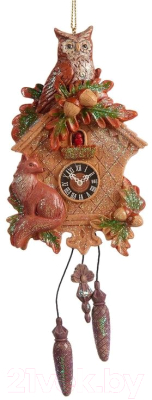 

Елочная игрушка Erich Krause, Коричневый, Decor Часы с кукушкой / 51054