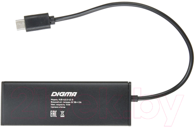USB-хаб Digma HUB-4U2.0-UC-B (черный)