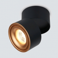 Точечный светильник Elektrostandard DLR031 15W 4200K 3100 (черный матовый/золото) - 