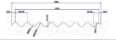 Шифер Marvec 146/48 1.086х2000х1.1 (волна)