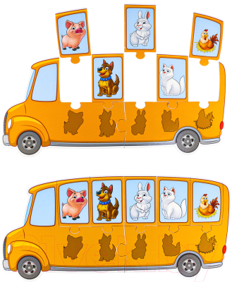 Развивающая игра РЫЖИЙ КОТ Автобус знаний. Домашние животные / ИН-7639