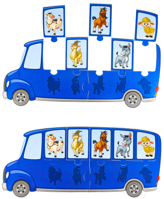 Развивающая игра РЫЖИЙ КОТ Автобус знаний. Домашние животные / ИН-7639