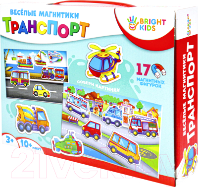 

Развивающая игра РЫЖИЙ КОТ, Веселые магнитики. Транспорт / ИН-7614