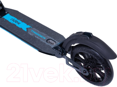 Самокат городской Ridex Trigger 200мм (черный/голубой)
