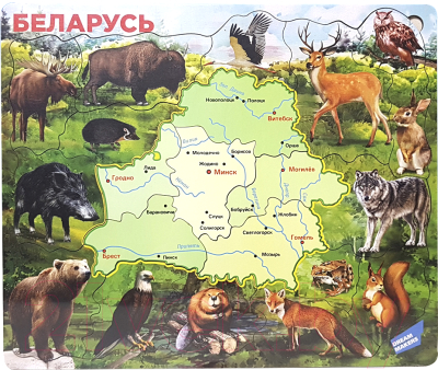 Пазл Мастер Вуд Деревянный пазл. Карта Беларуси / DKB