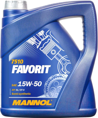 Моторное масло Mannol Favorit 15W50 SL/CF-4 / MN7510-4 (4л)