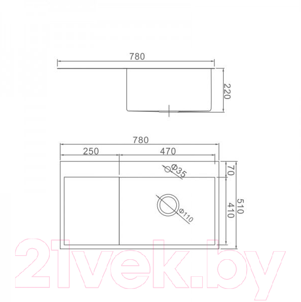 Мойка кухонная Gerhans K37851-R