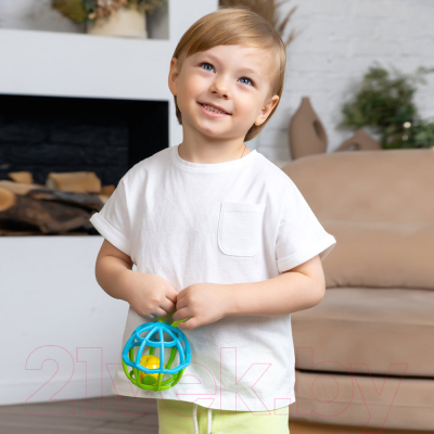 Развивающая игрушка Азбукварик Мячик Хохотуша / AZ-2049В (голубой/зеленый)
