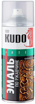 Эмаль Kudo Молотковая по ржавчине / KU-3010 (520мл, серебристо-голубой)