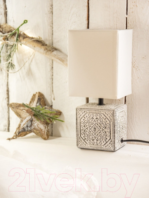 Прикроватная лампа Лючия Пьемонт 505 (бело-черный/белый)