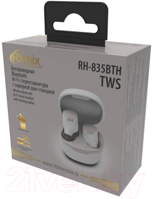 Беспроводные наушники Ritmix RH-835BTH TWS (Pure White)