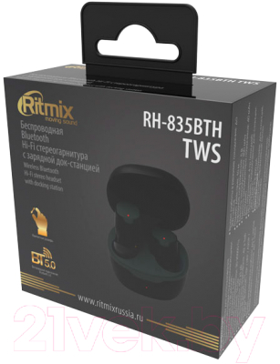 Беспроводные наушники Ritmix RH-835BTH TWS (Matte Black)