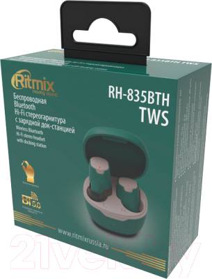 Беспроводные наушники Ritmix RH-835BTH TWS (Dark Green)