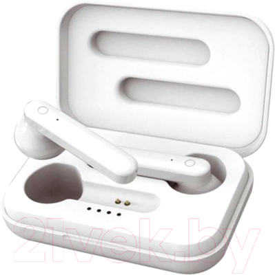 Беспроводные наушники Platinet PM1040W Bluetooth + зарядный футляр (белый)