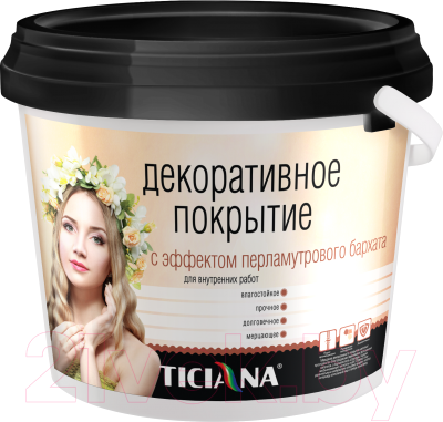 Краска декоративная Ticiana С эффектом перламутрового бархата (5л, золото )