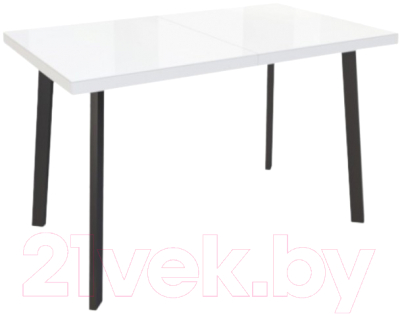 Обеденный стол Listvig Фин 120-152x70 (белый/графит)