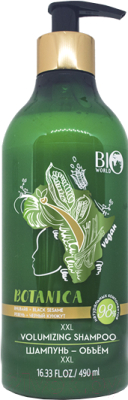 

Шампунь для волос Bio World, Botanica объем ревень черный кунжут