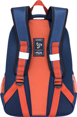 Школьный рюкзак Grizzly RB-860-1 (синий/терракотовый)