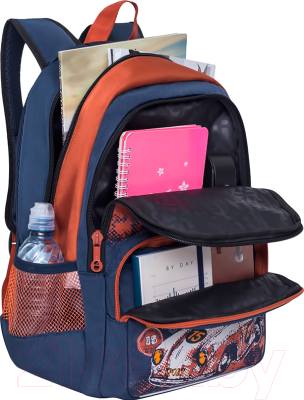 Школьный рюкзак Grizzly RB-860-1 (синий/терракотовый)