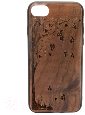 Чехол-накладка Case Wood для iPhone 7/8 (грецкий орех/осень)