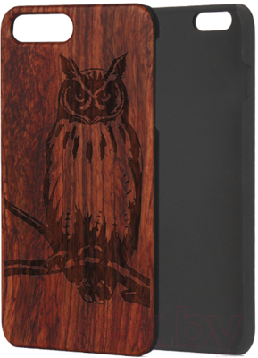 Чехол-накладка Case Wood для iPhone 7/8 (палисандр/филин)