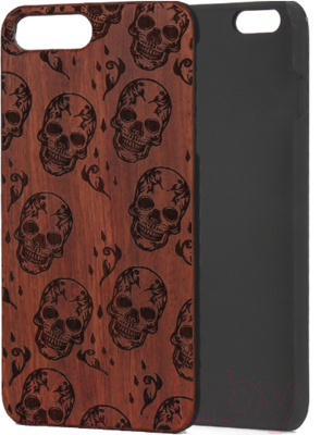 Чехол-накладка Case Wood для iPhone 7/8 (палисандр/черепа)