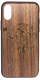 Чехол-накладка Case Wood для iPhone X (грецкий орех/волк I) - 