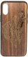 Чехол-накладка Case Wood для iPhone X (грецкий орех/волк II) - 