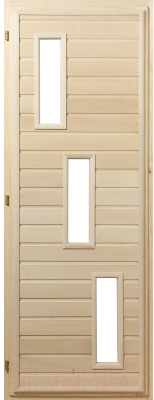 Стеклянная дверь для бани/сауны Банные Штучки Прямоугольники 32054