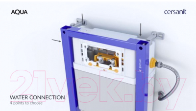 Унитаз подвесной с инсталляцией Cersanit City S-MZ-CITY-COn-S-DL-w + P-IN-MZ-AQ40-QF + P-BU-ACT/Wh