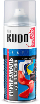 Грунт-эмаль Kudo Для пластика RAL 3005 / KU-6010 (520мл, бордовый)