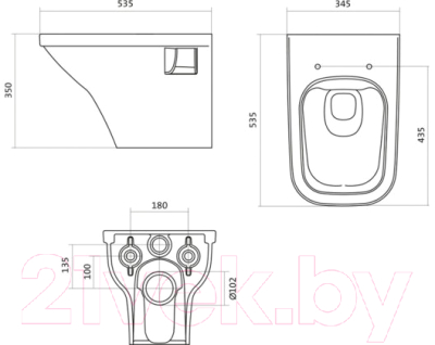 Унитаз подвесной с инсталляцией Santek Лайн 1WH501574 + P-IN-MZ-AQ40-QF + P-BU-ENT/Cm