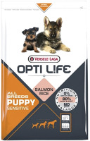 

Сухой корм для собак Opti Life, Puppy Sensitive All Breeds с лососем и рисом / 431162