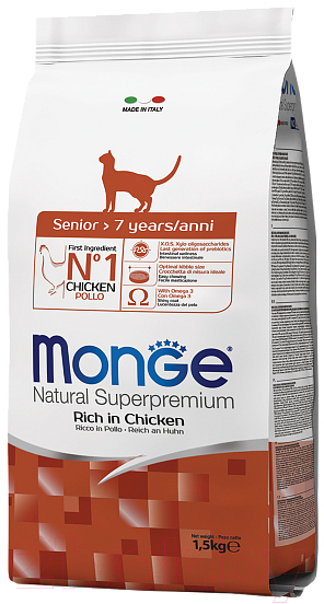 Сухой корм для кошек Monge Cat Senior (1.5кг)