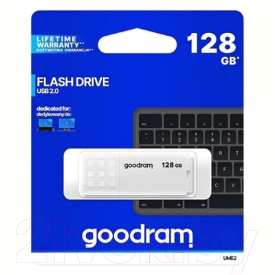 Usb flash накопитель Goodram UME2 128GB White (UME2-1280W0R11)