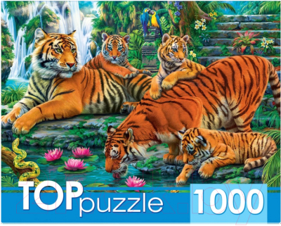 

Пазл РЫЖИЙ КОТ, Семейство тигров / ХТП1000-2160