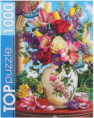 

Пазл РЫЖИЙ КОТ, Летний букет и колибри / ХТП1000-2172