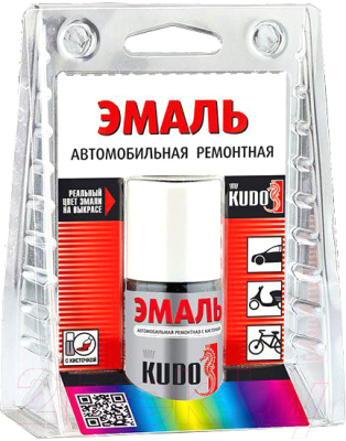 Эмаль автомобильная Kudo Ремонтная 201 (15мл, белый с кисточкой)